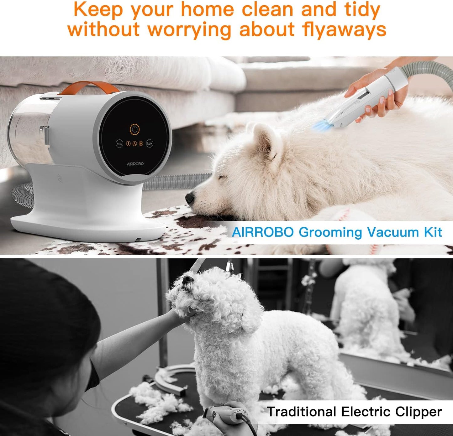 Dog Grooming Vacuum Kit – 12000Pa Suction, 2L, Quiet PG100
