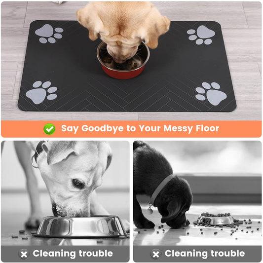 Pet Feeding Mat – Waterproof Bowl Placemat for Dogs & Cats 12"x20"