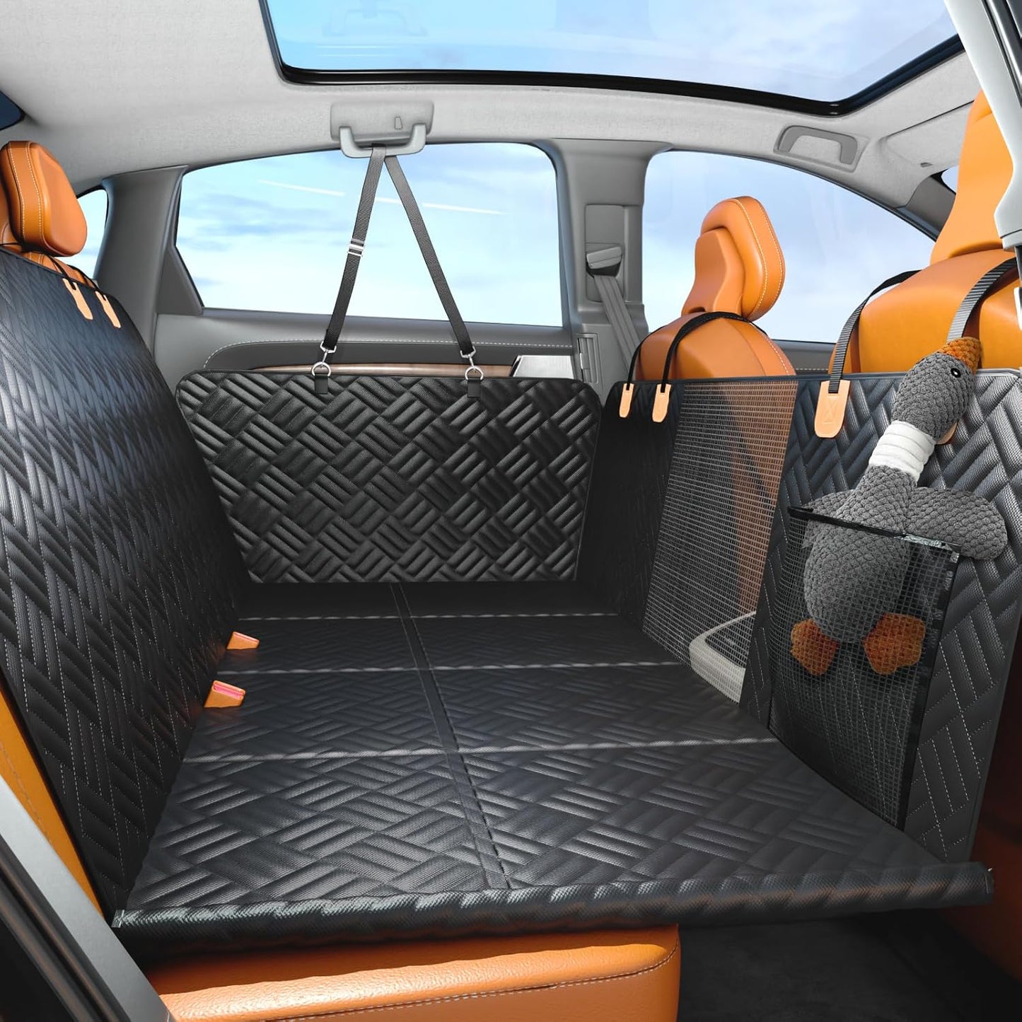 Seat Cover with Hard Bottom – Back Seat Extender & Hammock